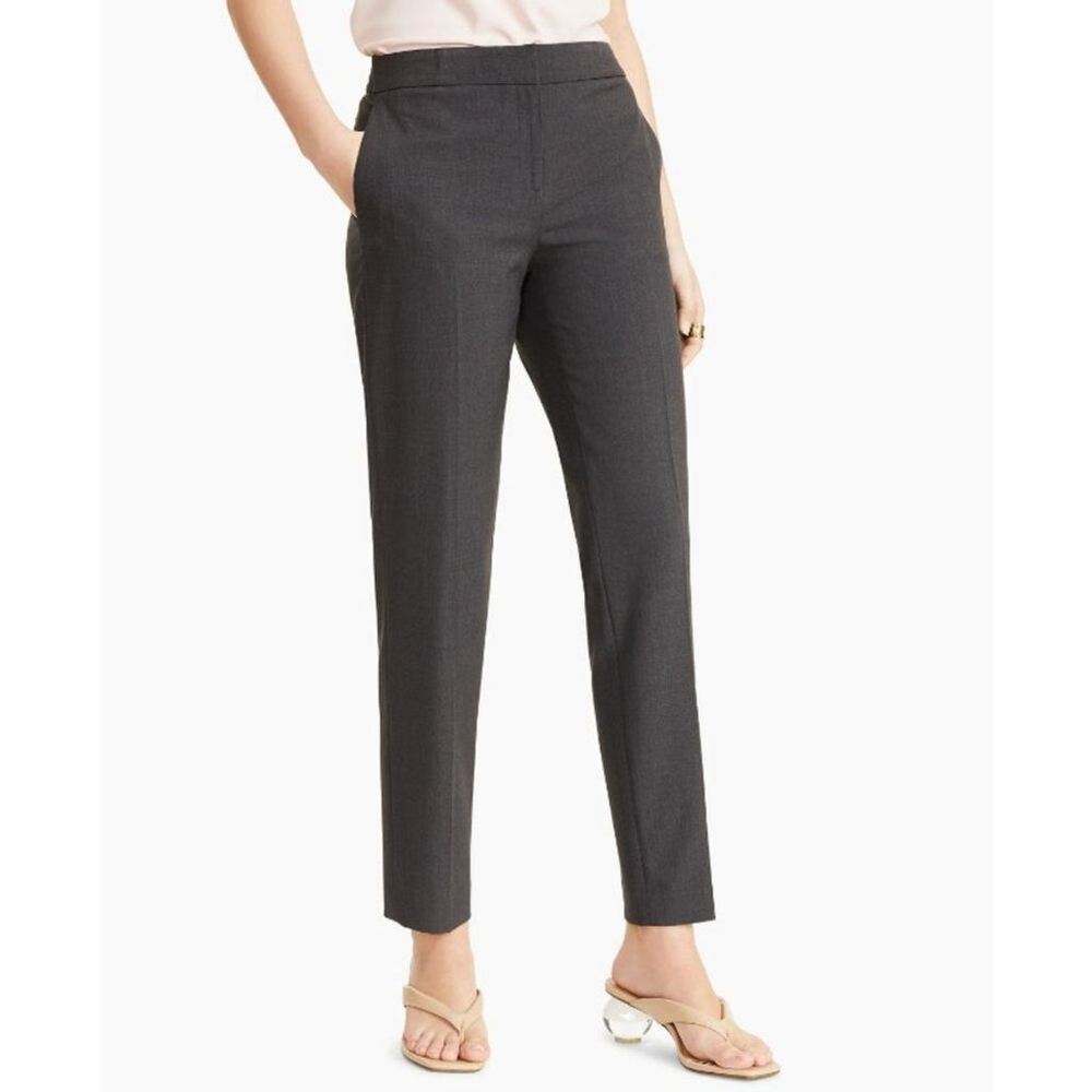 Bar III Women's Size 12 Straight-Leg Charcoal Grey Pleated Dress Pants NWT